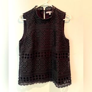 Black eyelet tank - Daniel Rainn, size small, like new, worn once